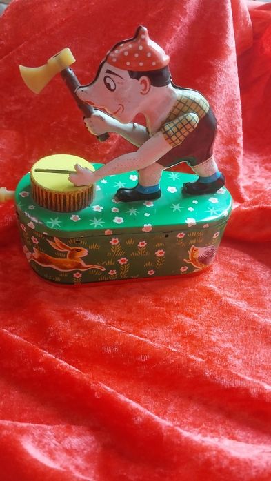 Копилка ГДР лесоруб из жести