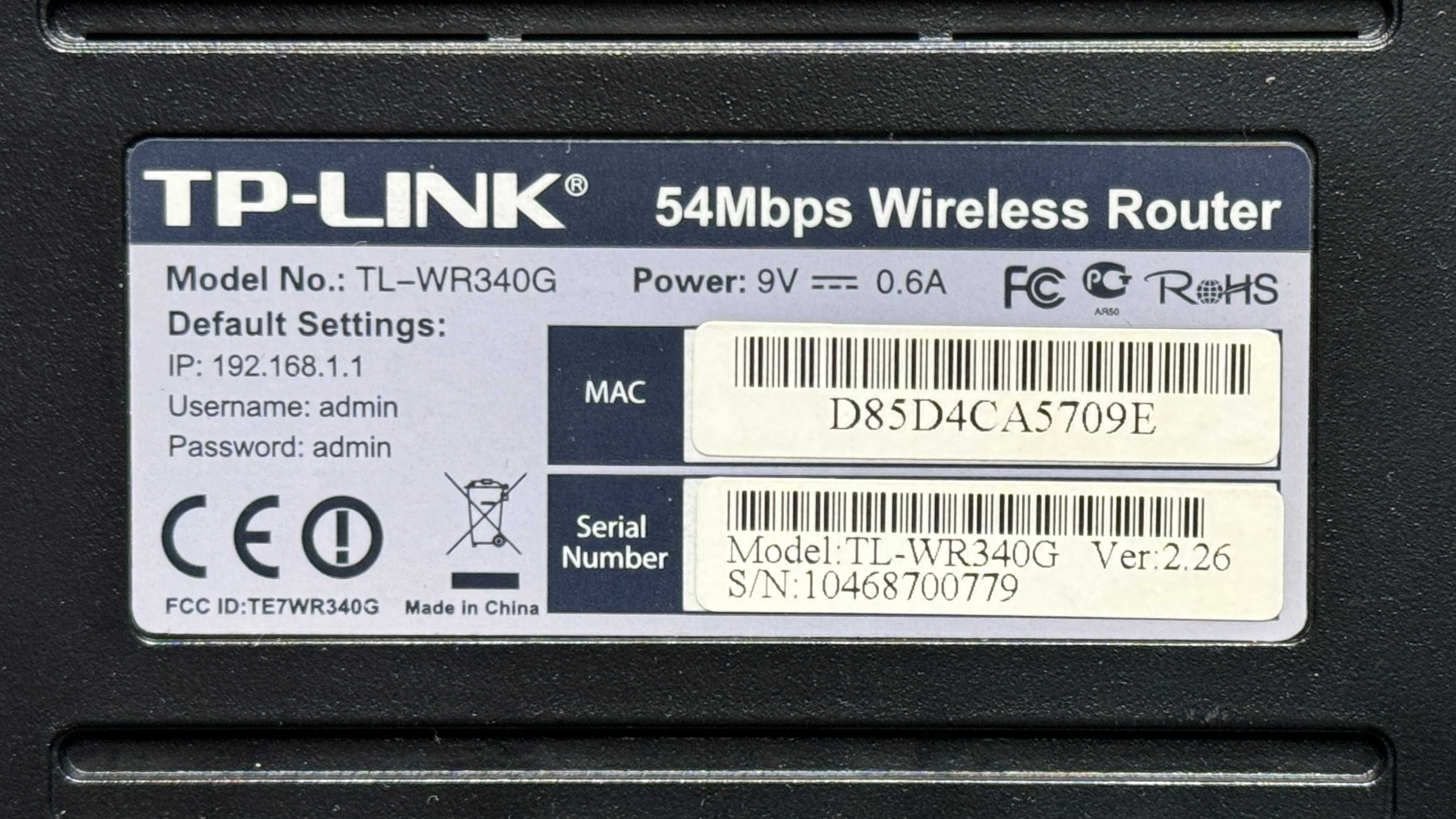 Router, TP-LINK TL-WR340G