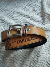Pasek Diesel vintage musztardowy