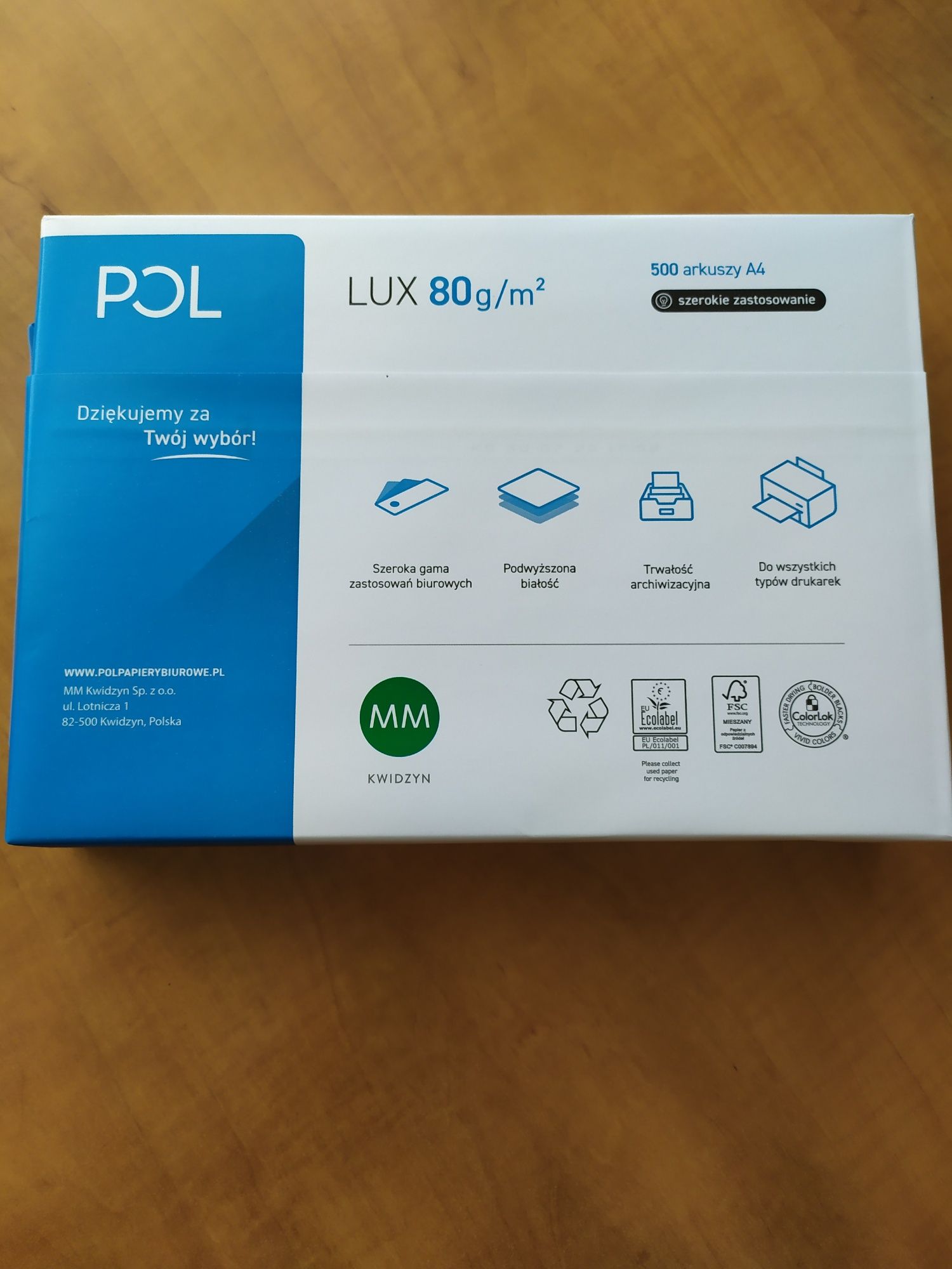 Ryza papieru A4 Pol Lux 80g