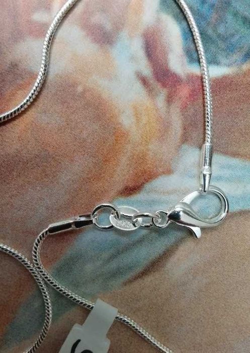 Nowy srebrny Łańcuszek Ag 925 splot żmijka wężyk 45cm nowy z metką