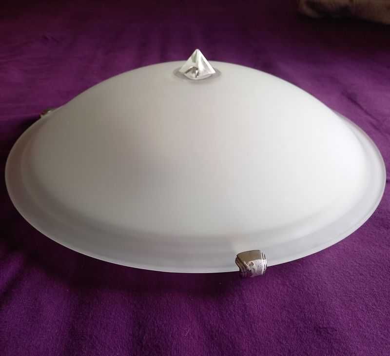 Lampa sufitowa – szklany plafon na 2 x E27.