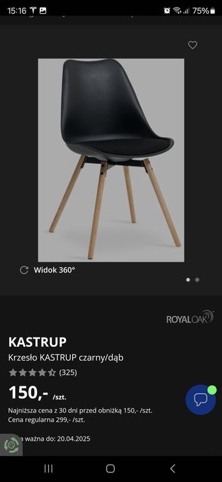 Krzesło, krzesła, Kastrup, Jysk