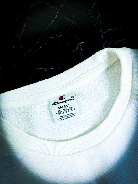 Nowa Biała Męska Bluza «Champion» Sweter / S