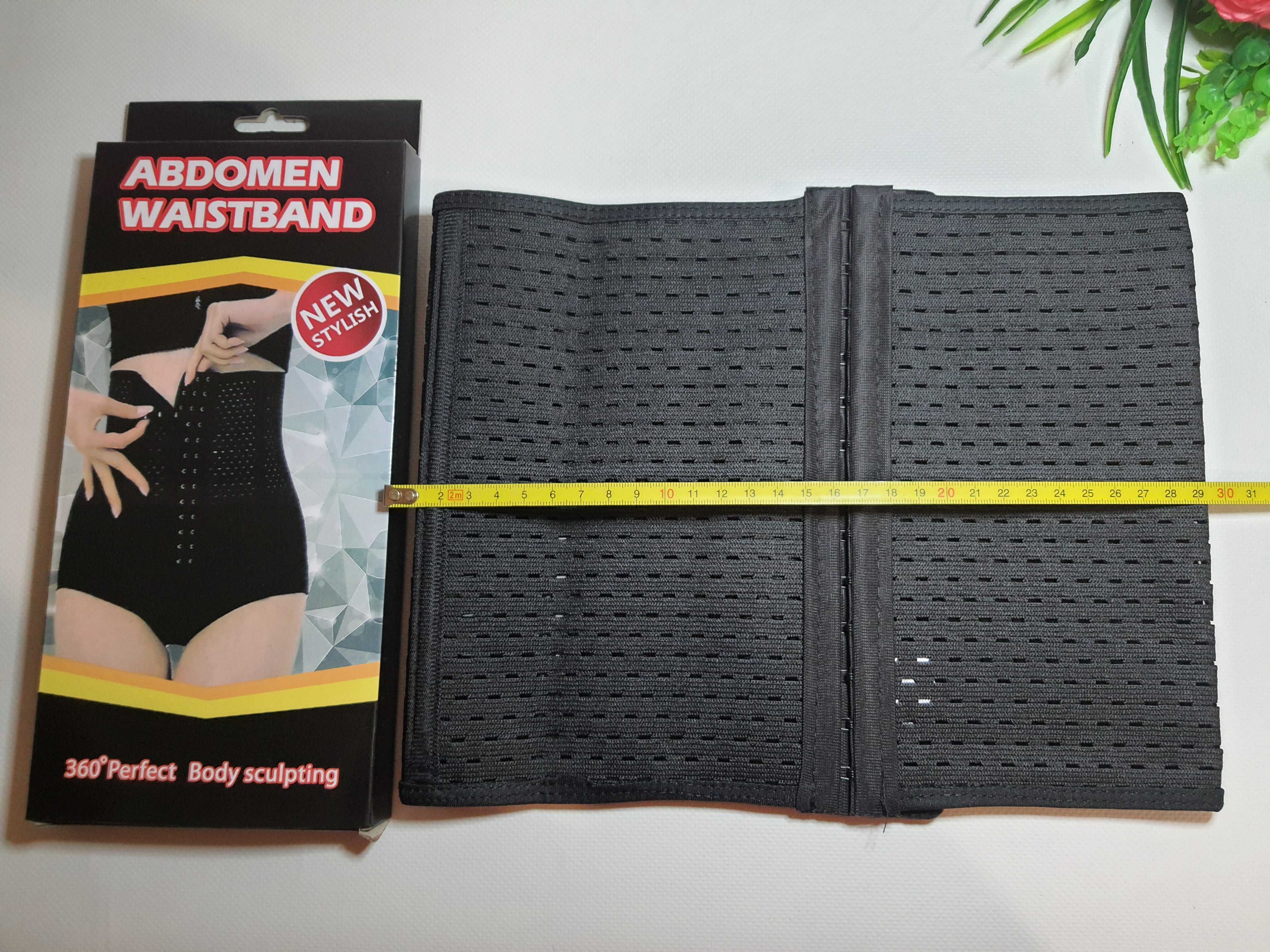 Корсет для похудения L/XL с ребрами жесткости Черный Бандаж