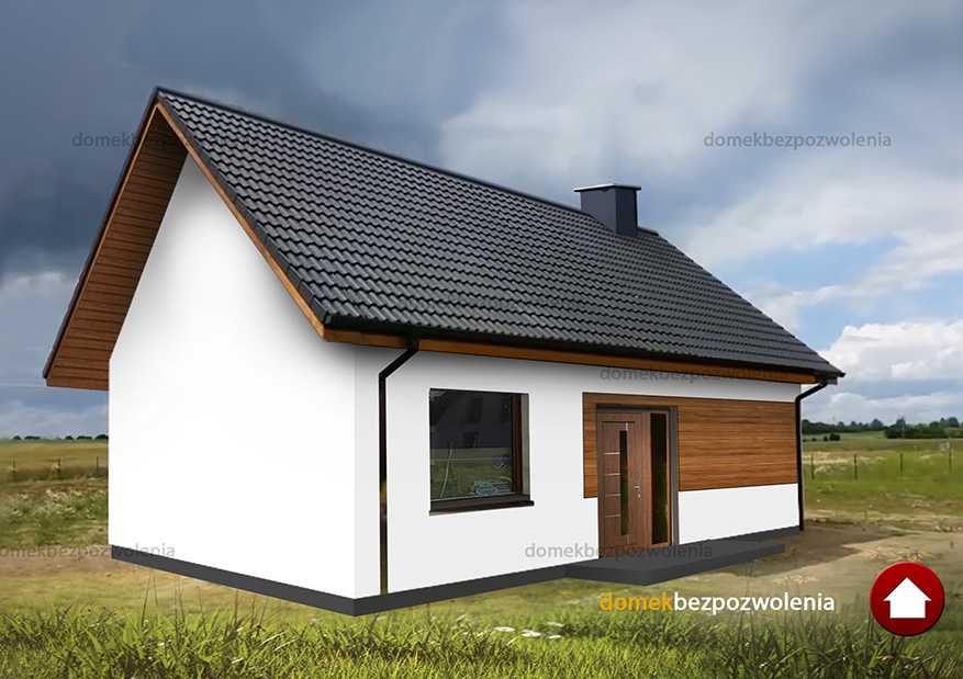 PROJEKT DOMU do 70M2, dom bez pozwolenia 70m2, dom na zgłoszenie 70 m2