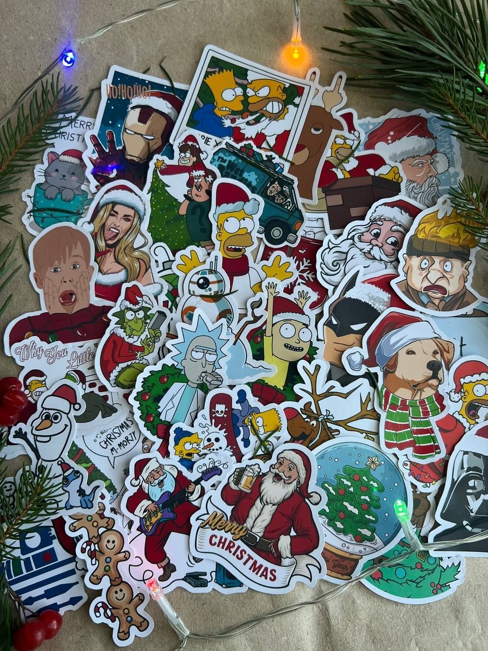 Стікери стікербомбинг наліпки пак Christmas новорічні наклейки sticker