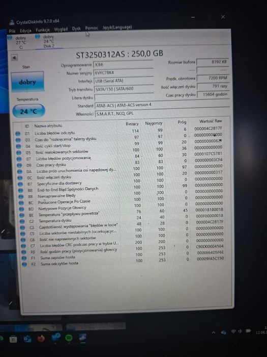 dysk twardy 250gb 3,5 sprawny #f21