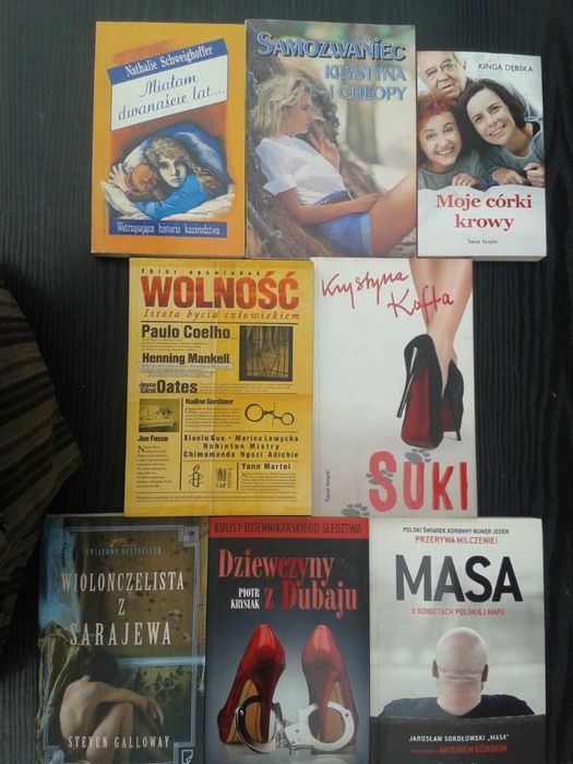 Książki sensacyjne, kilka sztuk, po 15 zł.