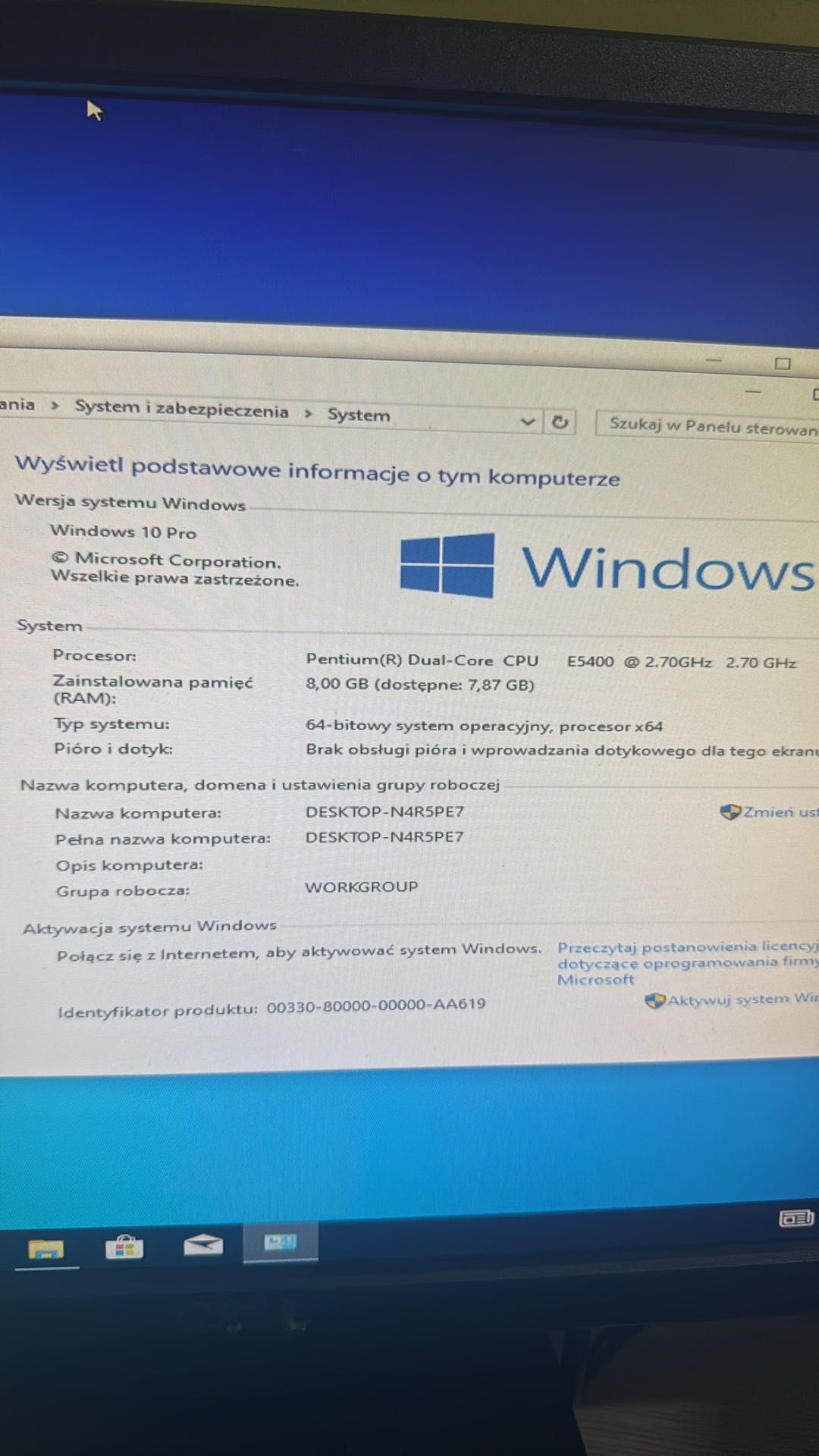 Komputer HP Compaq 8000 + monitor Dell