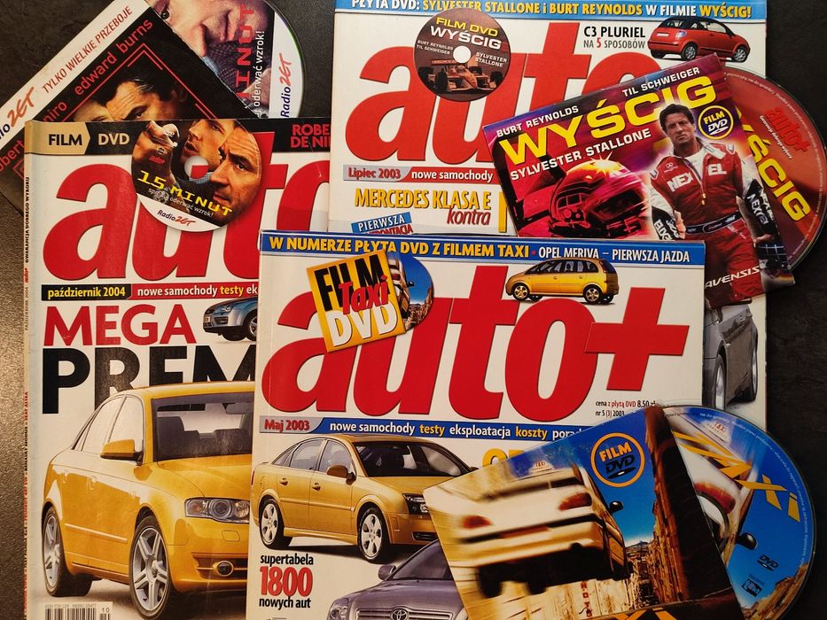 Czasopisma arch. AUTO+ z filmami na DVD / 3x