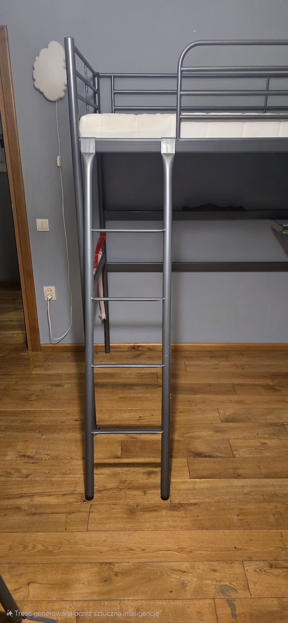Łóżko Antresola Szare