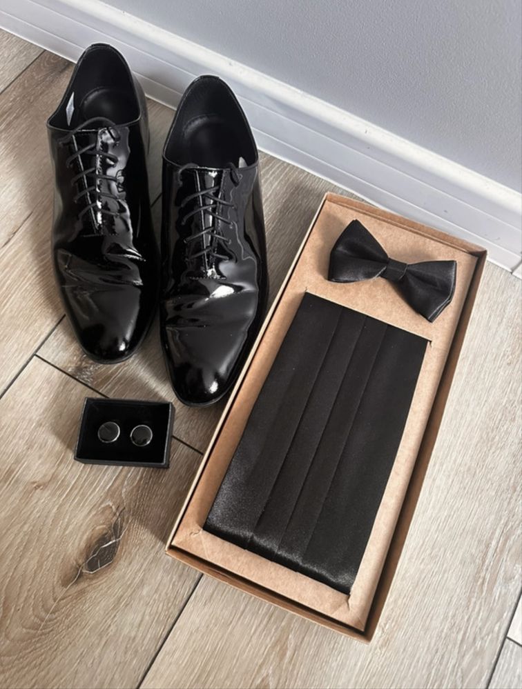 Wełniany smoking + skórzane buty Lancerto