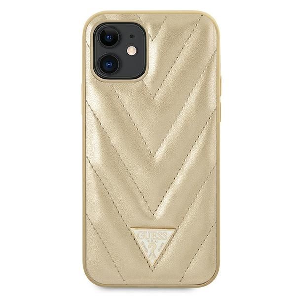 Etui Do Iphone 12 Mini Guess V-Quilted Złoty