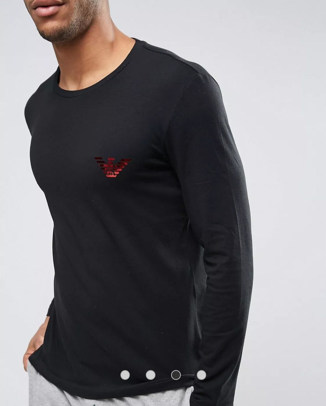 Лонгслив Emporio Armani Muscle Fit Sweatshirt With Shiny Logo