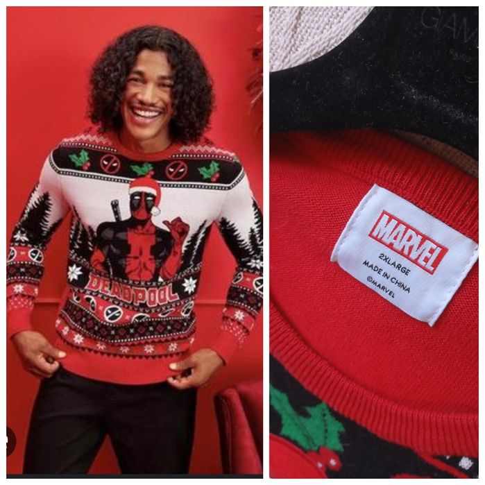 MARVEL Deadpool 2XL świąteczny bawełniany sweter