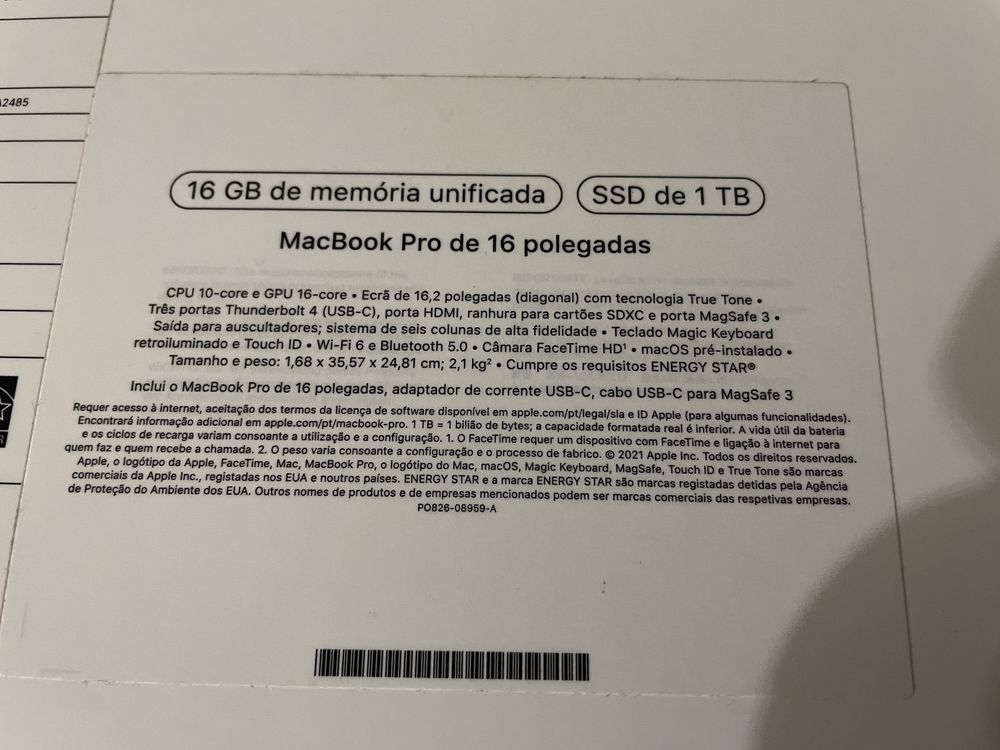 Apple Macbook Pro M1 de 16” com 3 anos de garantia e seguro