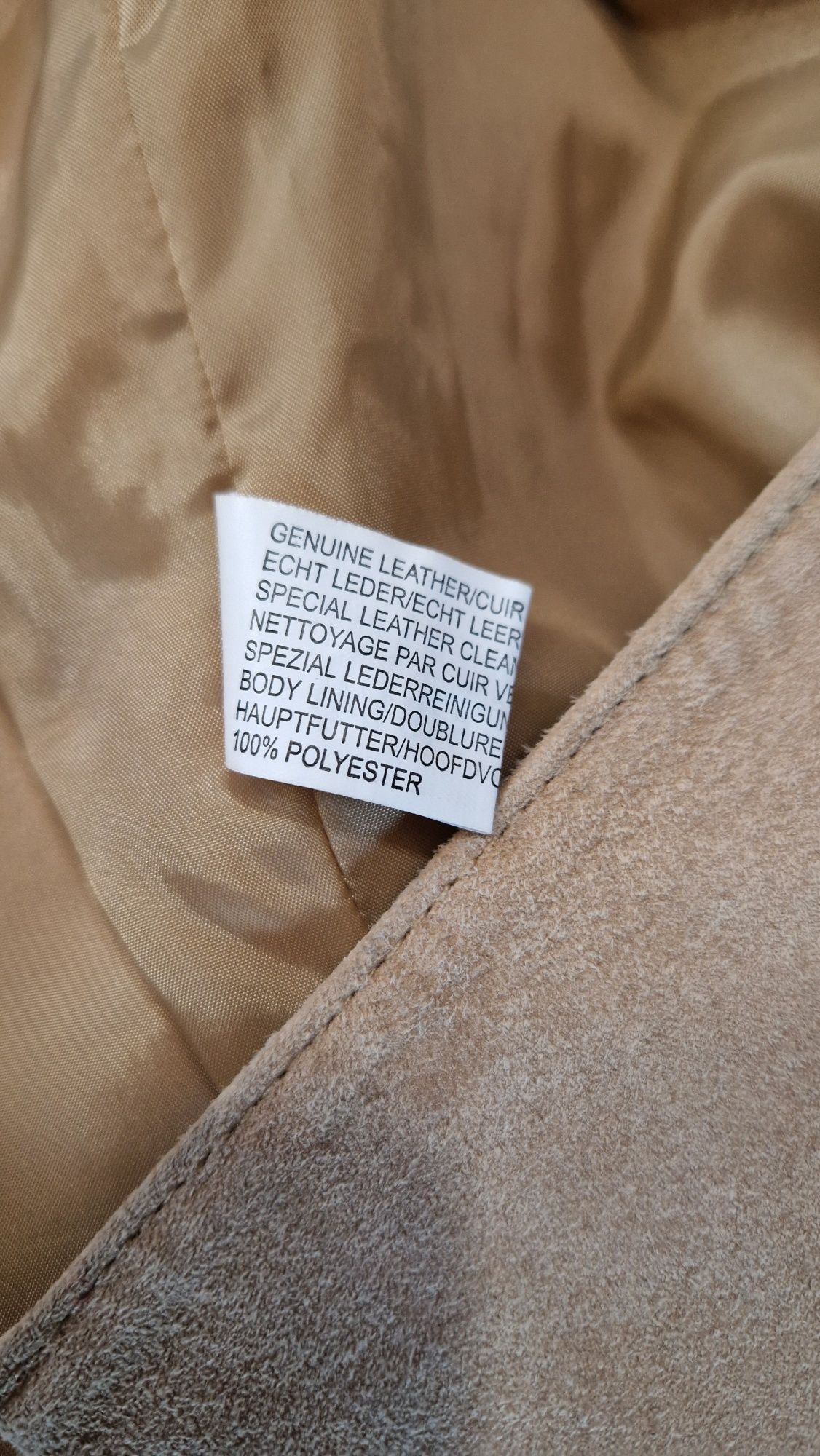 Skórzana kurtka vintage zamsz