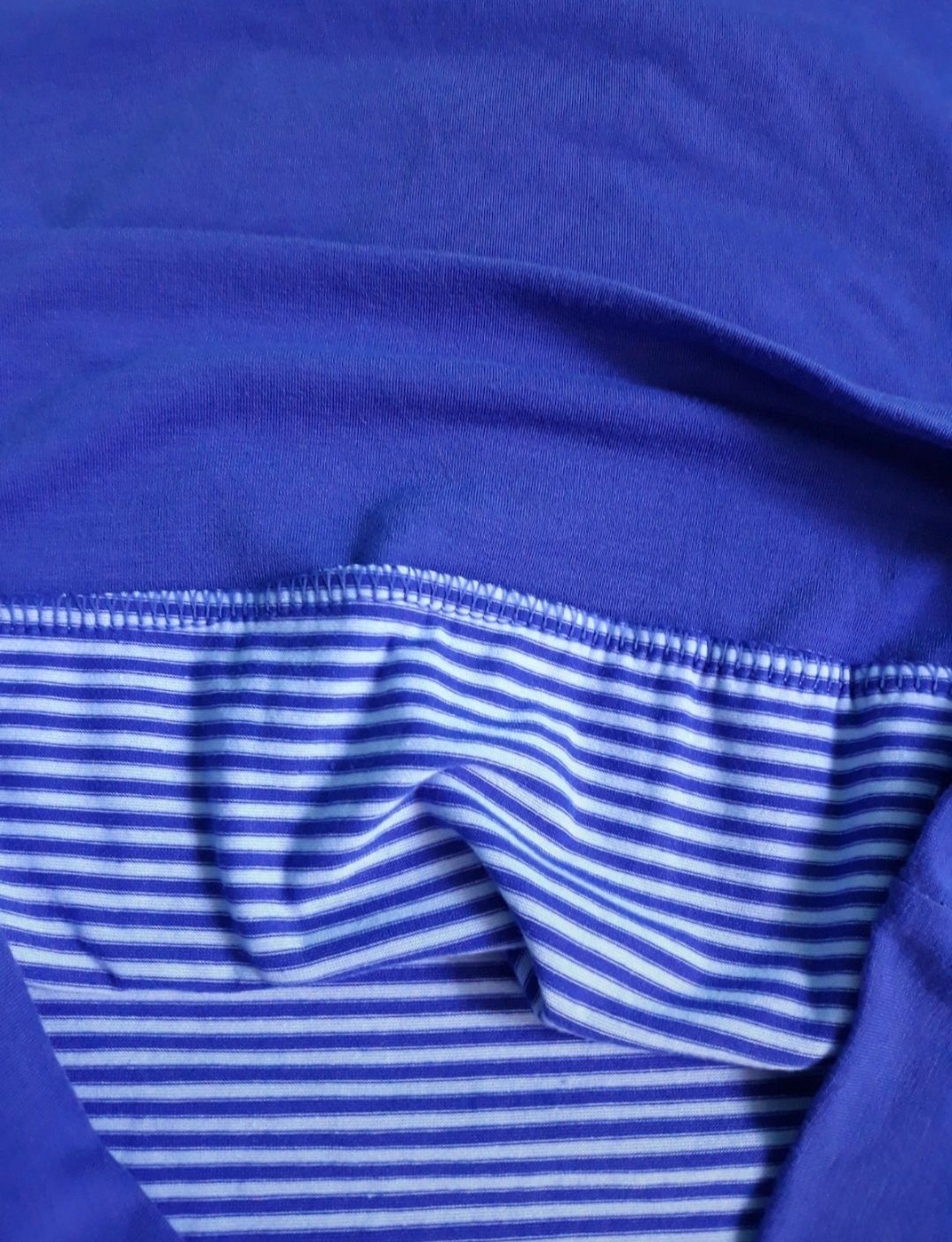 Śliczna niebieska bluzka t-shirt w białe paski M marynarski styl