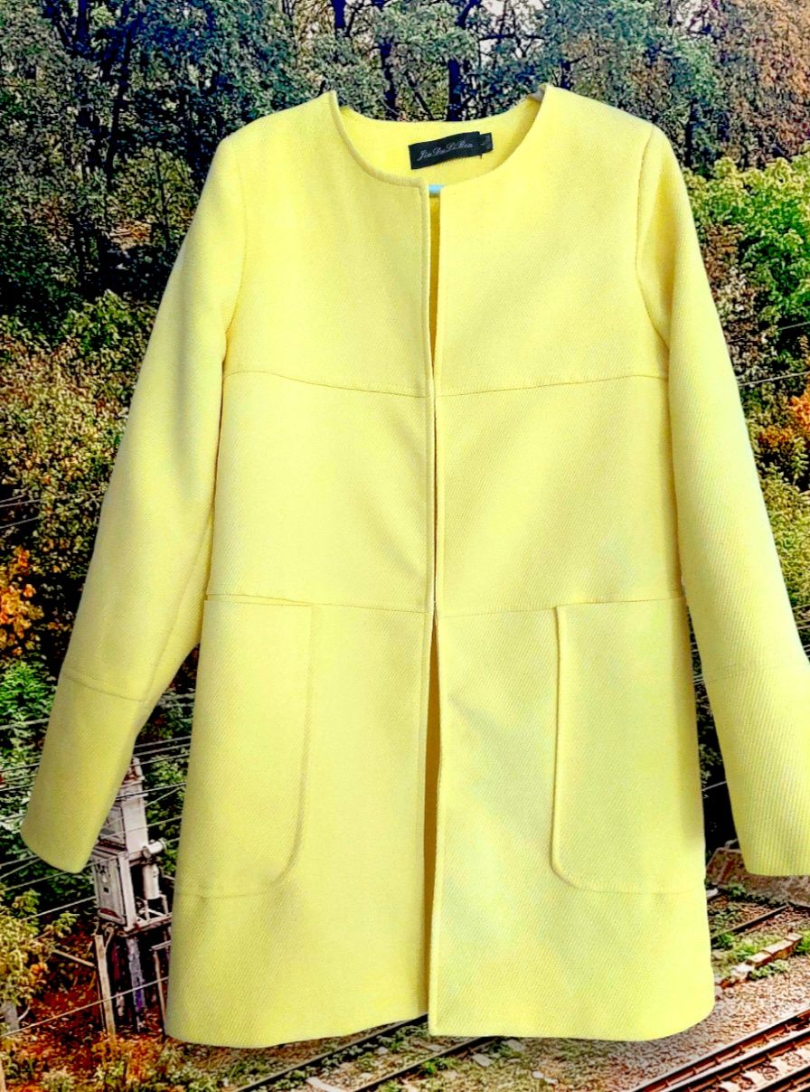 Кардиган-пальто/жакет лимонного кольору