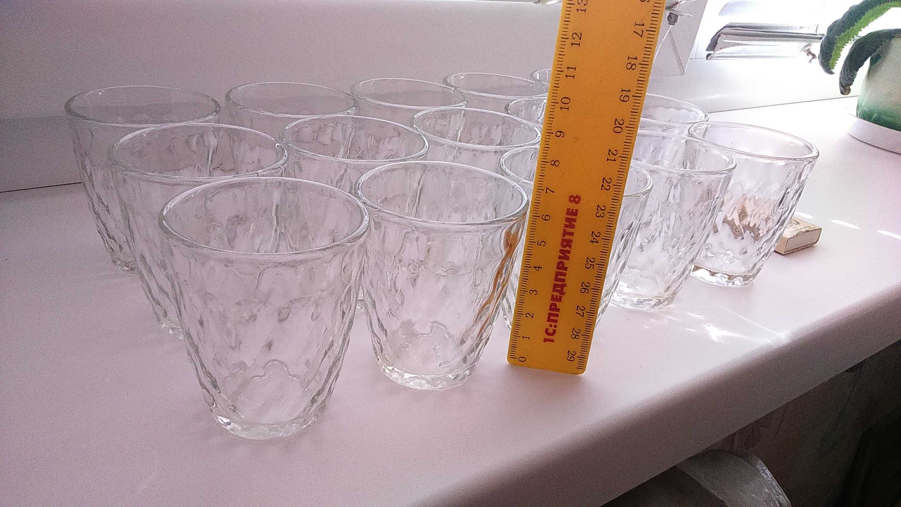 Стопки, стаканчики, стекло, СССР, 15 штук, высота 7 см