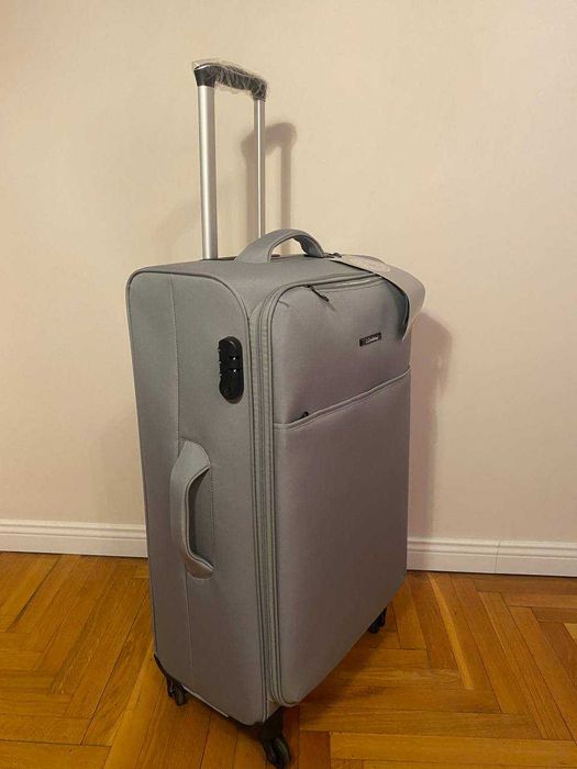 Продам НОВУ валізу L з кодовим замком і 4 колесами – сірий/зелений