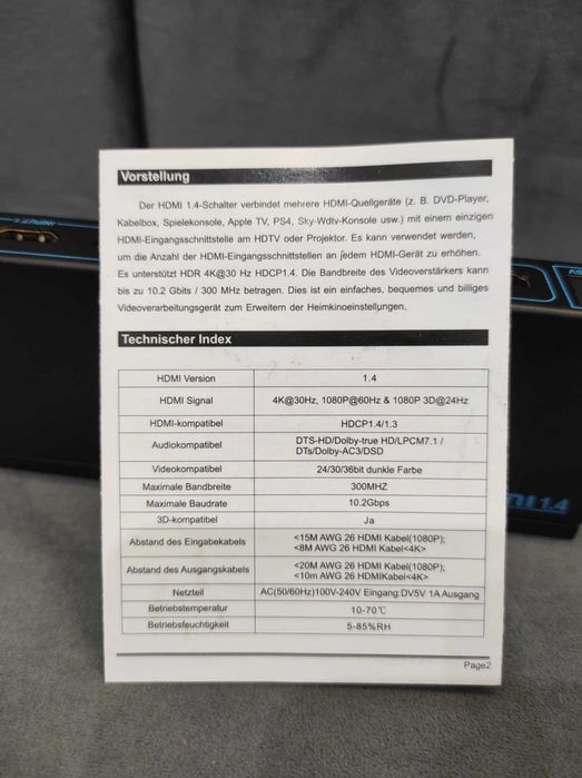 SGEYR Rozdzielacz SWITCH przełącznik HDMI 5 w 1 z Pilotem