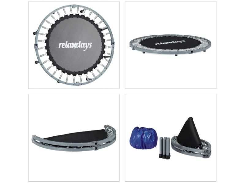 Складаний батут Relaxdays Fitness для приміщень ВxШxГ 22 x 95 x 95 см