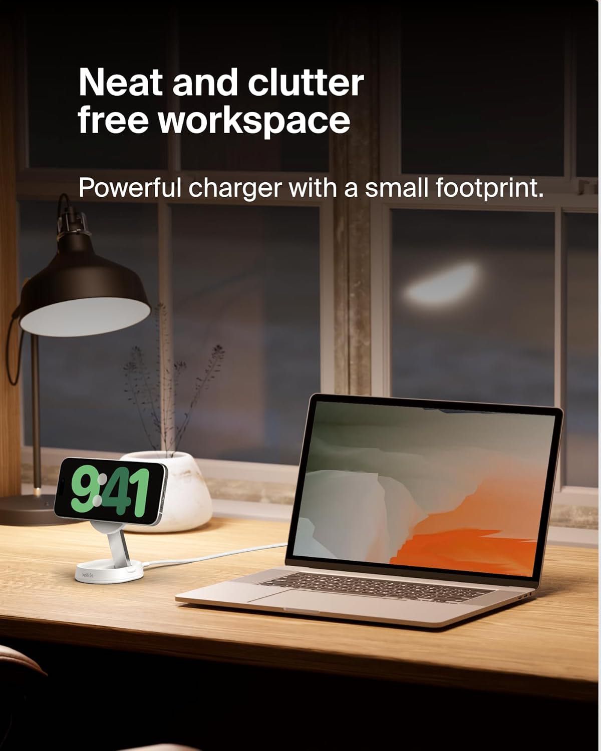 Belkin BoostCharge Pro MagSafe Qi2 15W Зарядна підставка + блок 20 ват