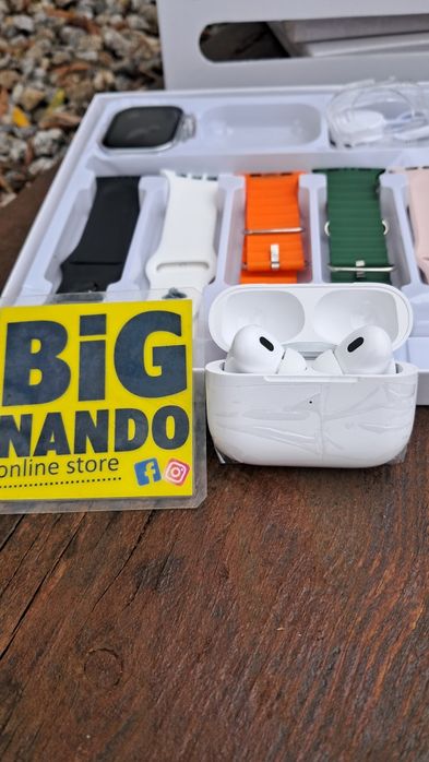 Relógio inteligente i20 Ultra Max Suit 2 com 7 pulseira e Airpod + pro