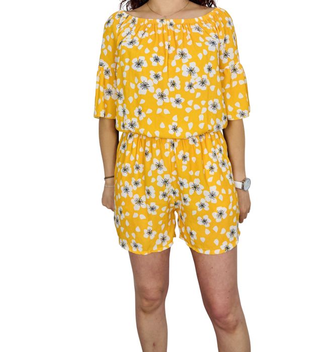 Żółty kombinezon w kwiatowy wzór XS 34 Floyd