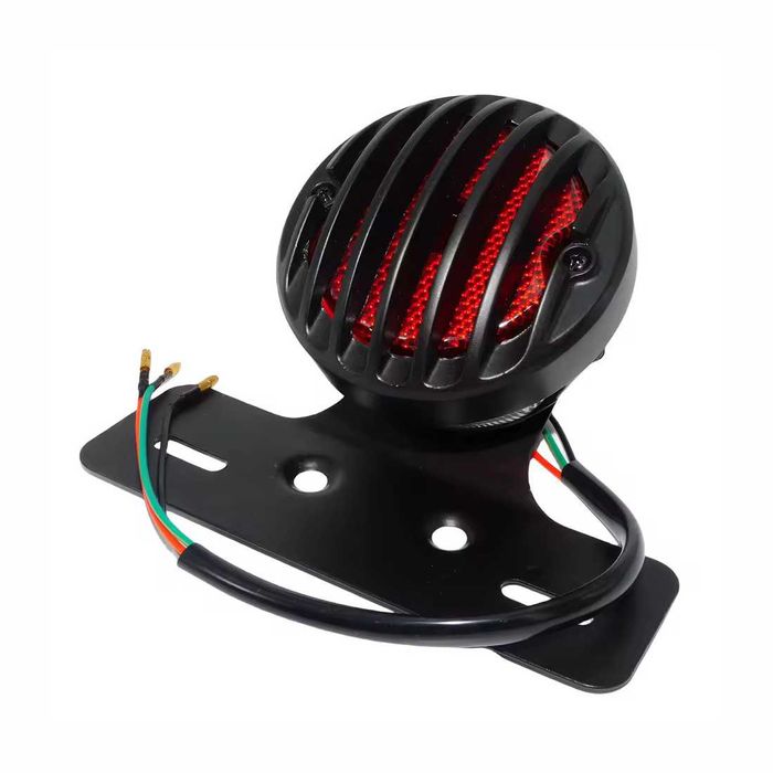 Farolim traseiro LED 12V suporte matrícula central - chopper bobber