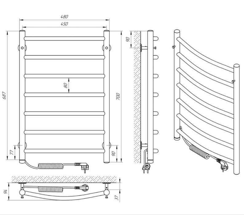Електрична сушка для рушників LARIS КЛАСИК
