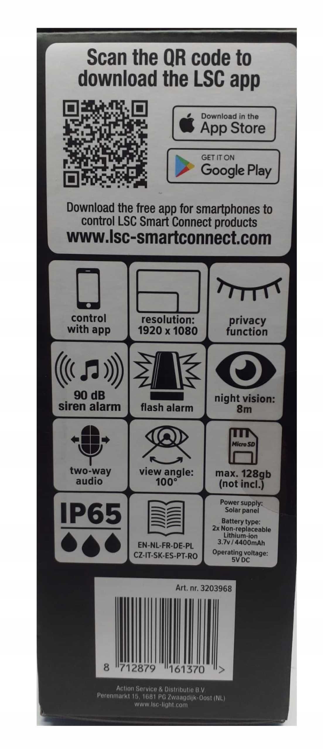 Kamera WiFi IP65 smart zewnętrzna MONITORING LSC 1080 HD WIFI