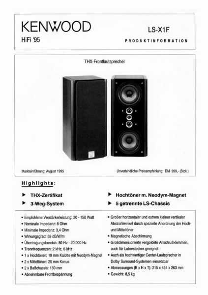 Акустика Kenwood LS-X 1 F 3-Way 5-Speaker made in Japan