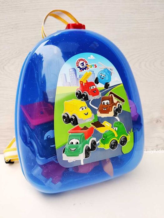 Рюкзак з набором транспорту 9253 Технок, 11 машинок в наборі