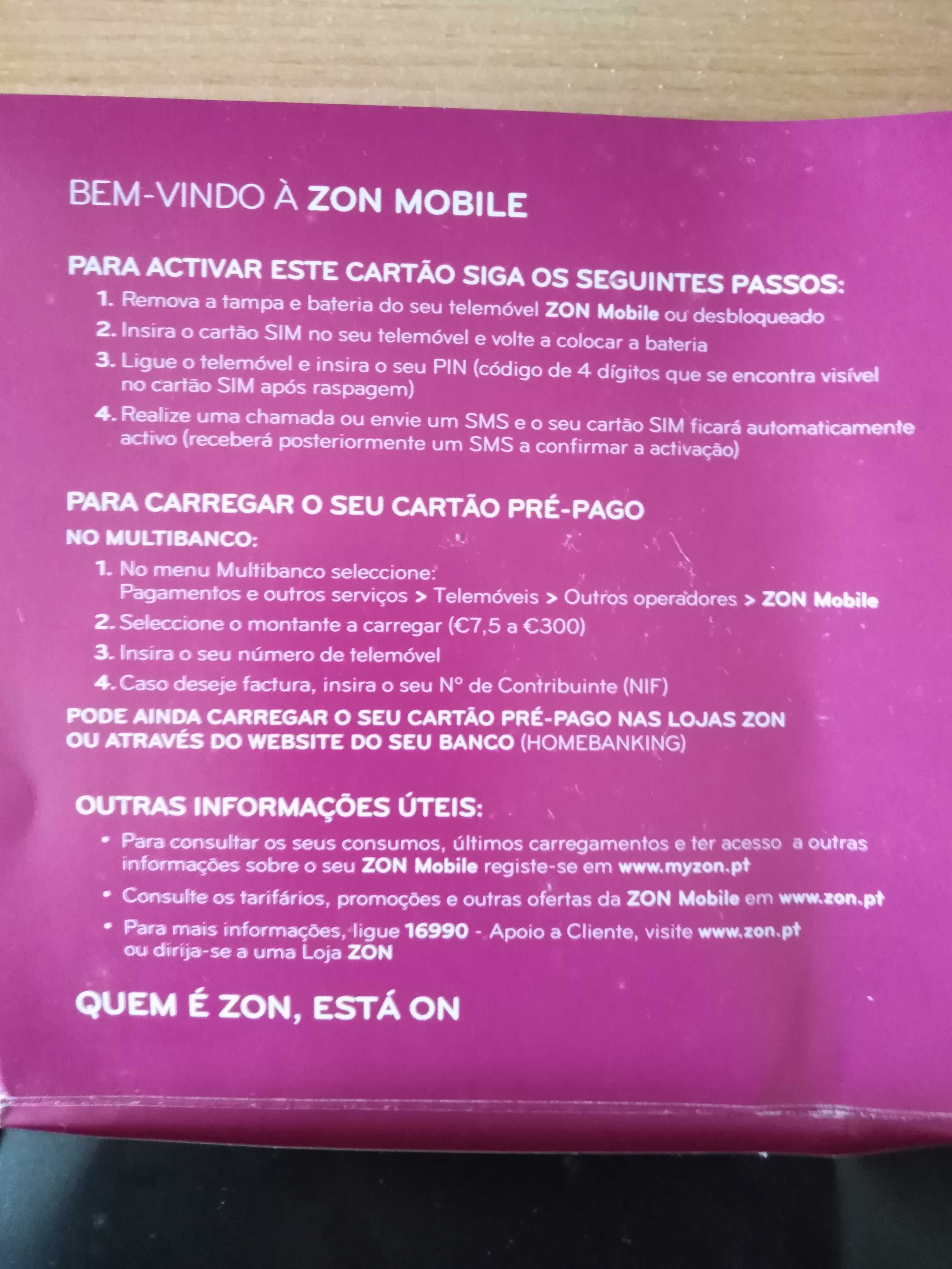 Cartão Telemóvel Zon Mobile Vintage