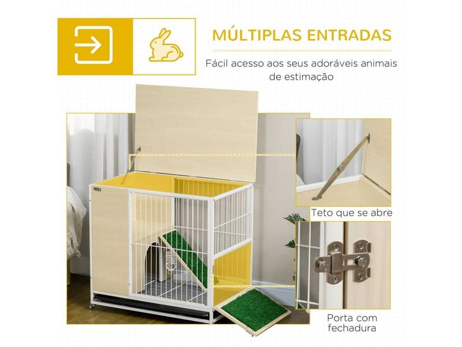 Coelheira de Madeira, Aço e PVC 78x52,5x76,5cm PAWHUT