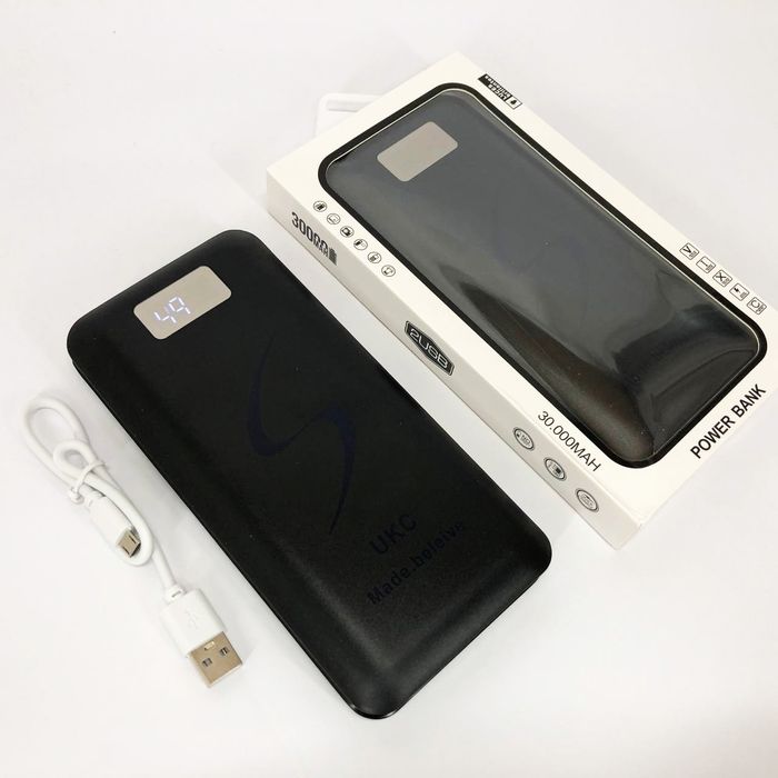 Павербанк Powerbank 30000 с Беспроводной Зарядкой павербанк с Фонарико