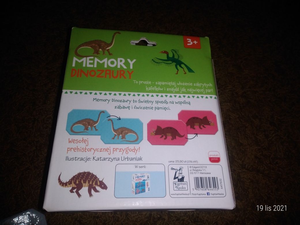 Memo dinozaury Memory Kapitan Nauka