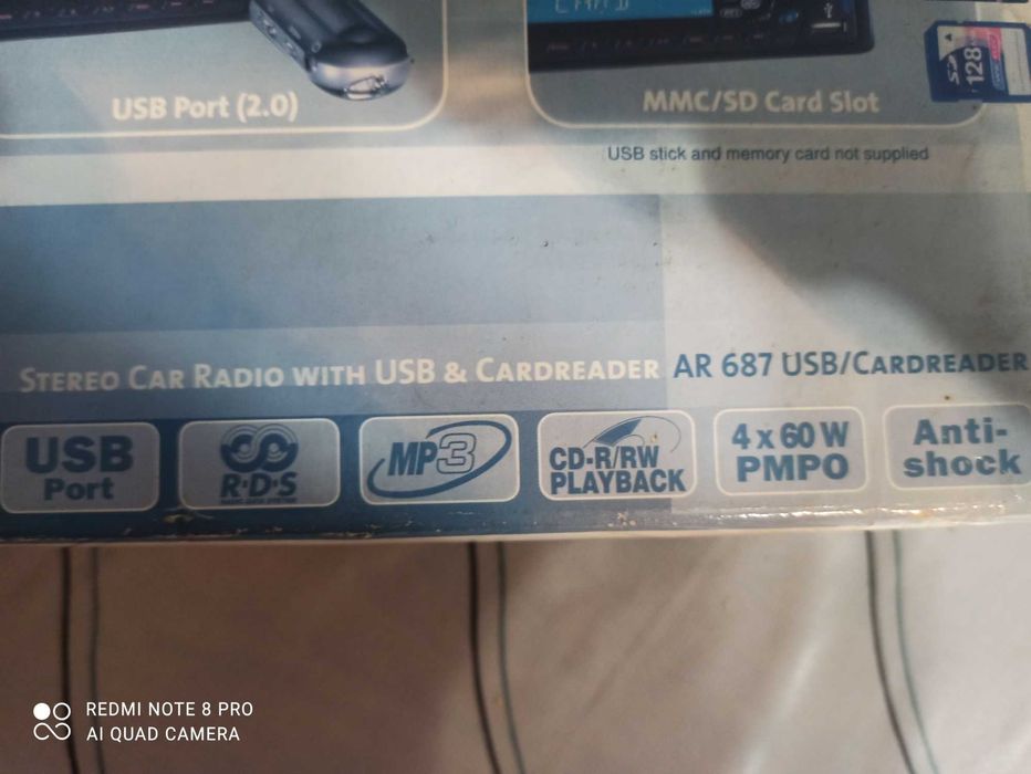 Autoradio clatronic com leitor cartão e porta usb