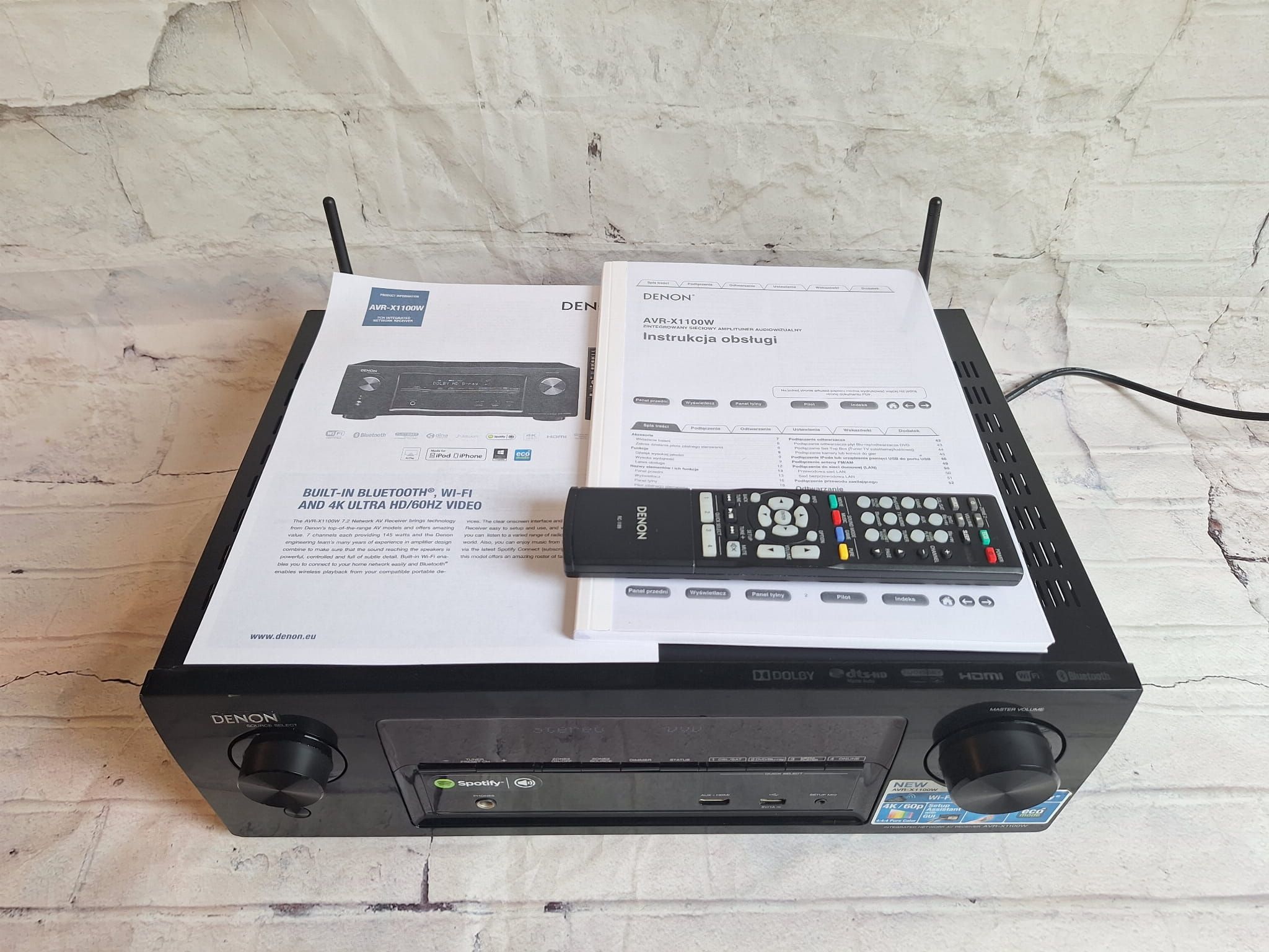 7.2 Denon AVR-X1100W Wi-fi  BT 4k/60p ARC Net radio spotify AirPlay