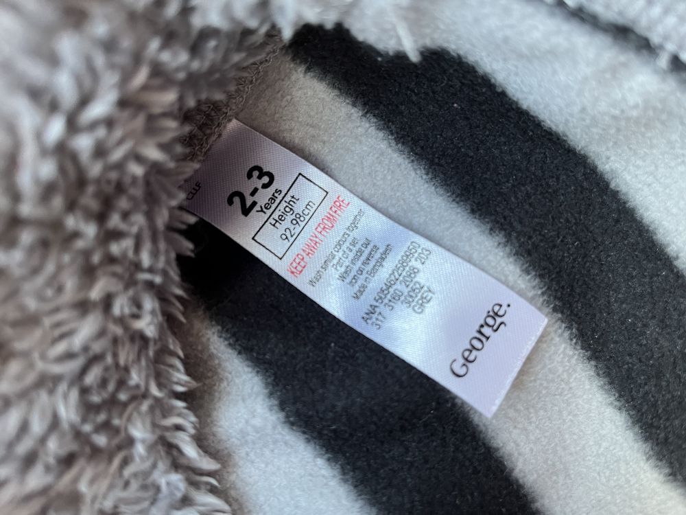 Флісовий светр George 92-98 2-3 сіра кофтинка світшот єнот