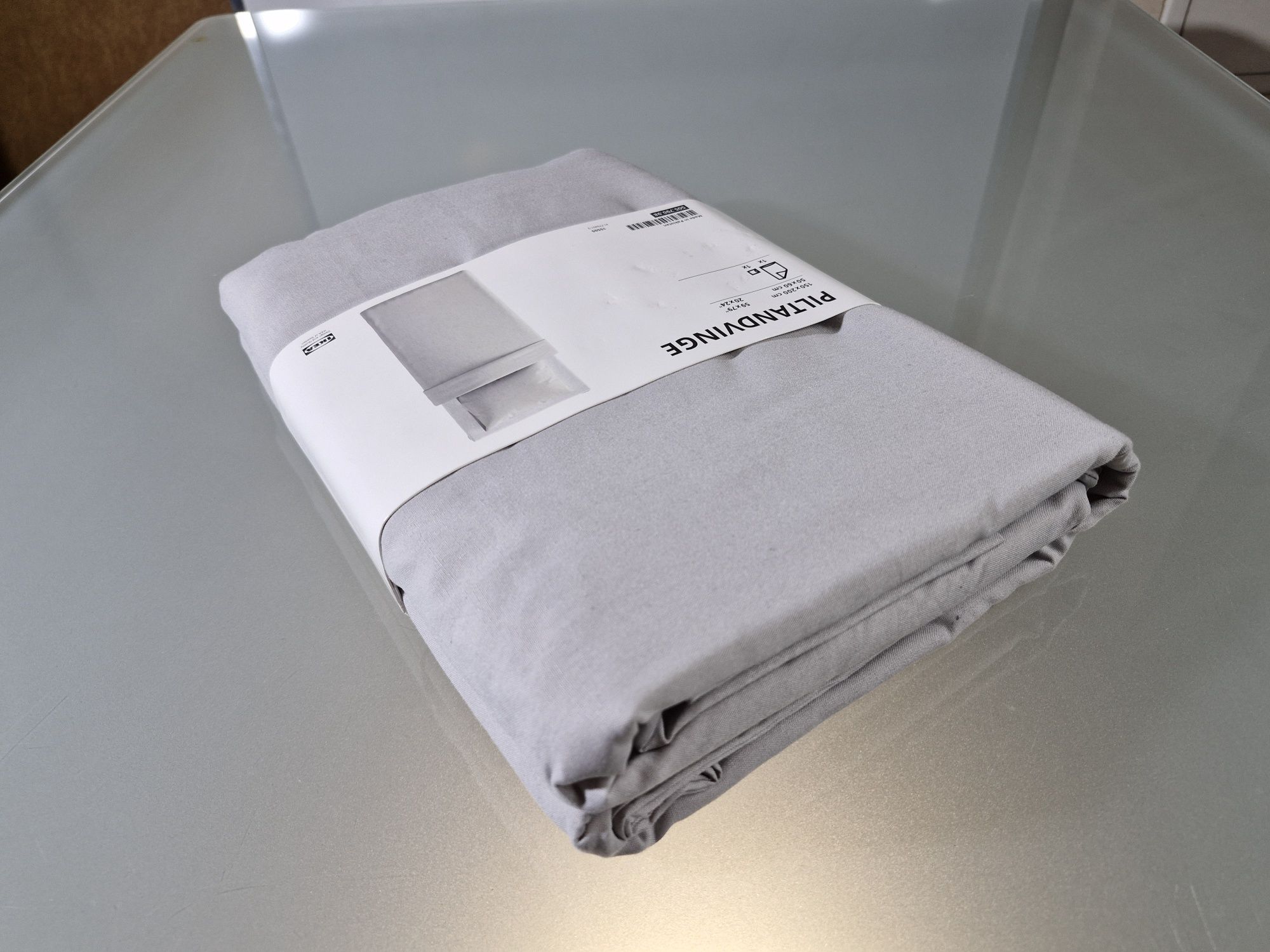 IKEA Piltandvinge Poszwa na Kołdrę I Poszewka Szara 150x20 + 50x60