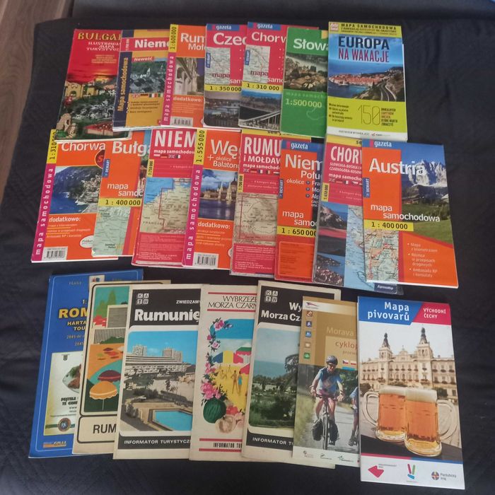 Zestaw map uzywanych - m.in: Rumunia,Bulgaria i inne