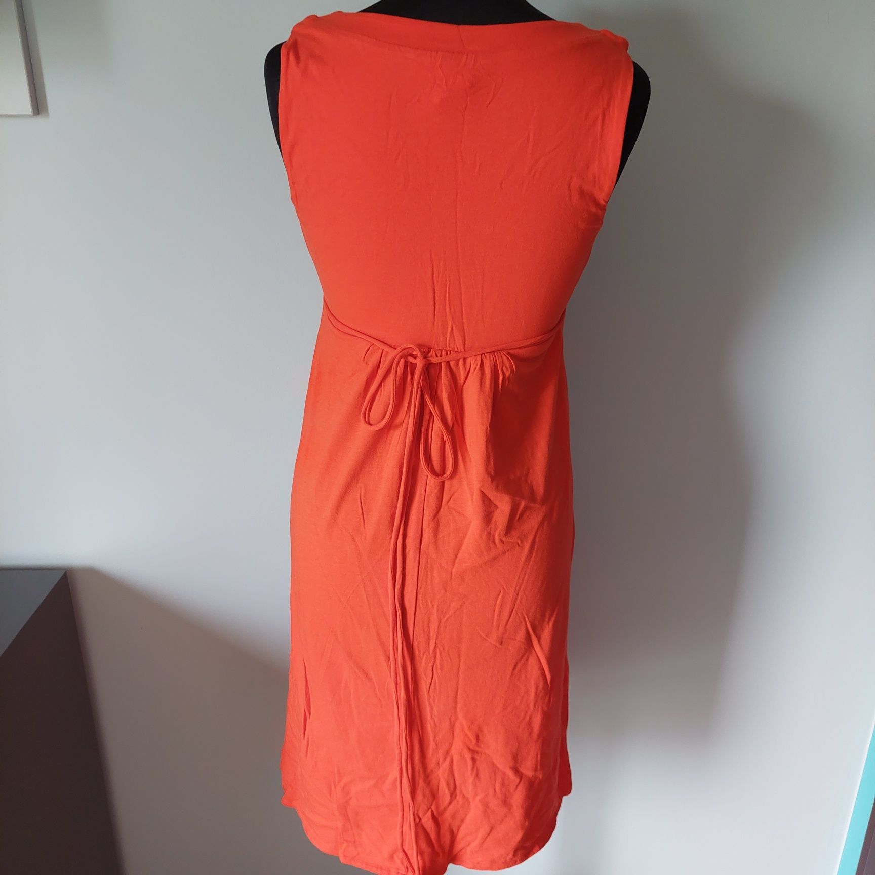 Pomarańczowa letnia sukienka wiązany tył ,J.Crew, S
