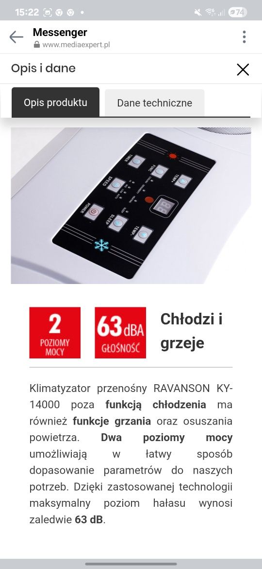 Klimatyzator Rovanson KY-14000