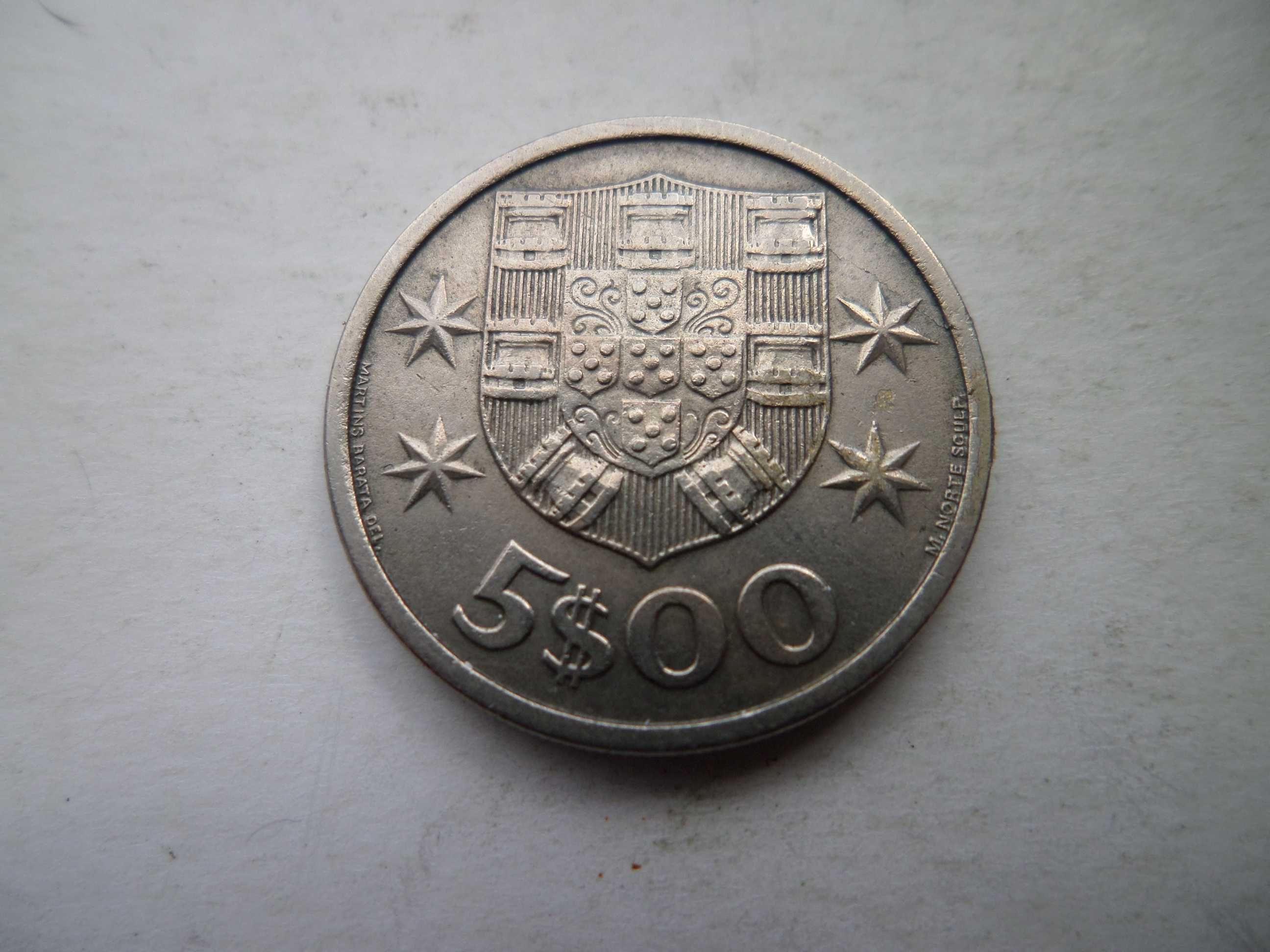 Moeda da Republica Portuguesa : 5 Escudos , ano 1967