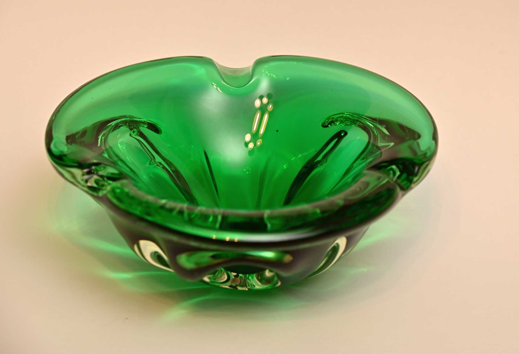 Popielnica ze szkła Murano Sommerso design lata 60. lub 70.
