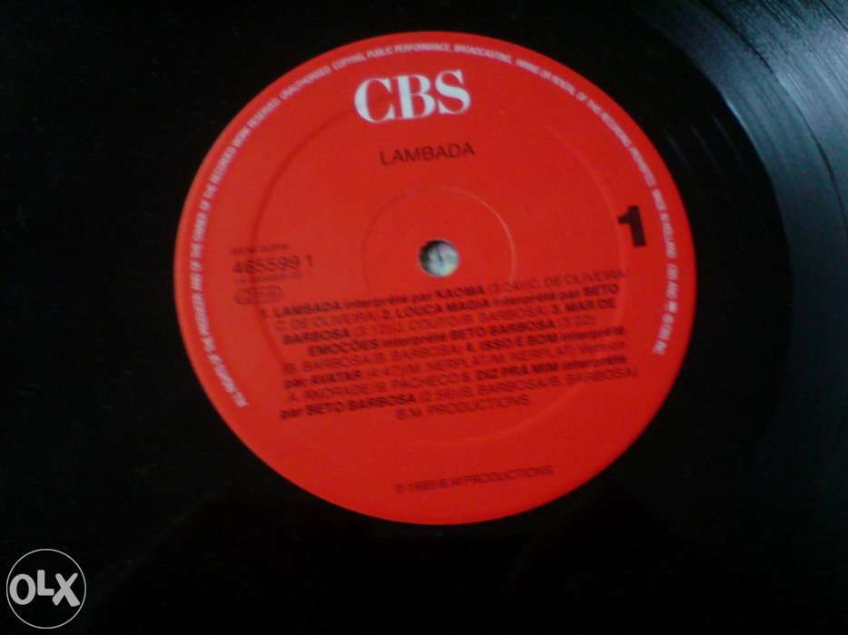 Vinil lp duplo 12'' 33 - vários - lambada - cbs - 1989